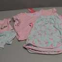 Flamingo Pajama Sets Matching 18-inch Dolls&Girls Pjs Pink Night Shirts Mint Ruffle Sleeves Size 8-9