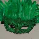 Gionforsy Carnival Headpieces Mask for Women Feather Headdress Mardi Gras Accessories 1920s Flapper Headband (One Size, Green)