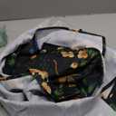 Tititex Boho Rustic Floral Black 140gsm Faux Linen Shower Curtain, Vintage Watercolor Leaves with Flowers Bathroom Decoration Shower Curtain Sets 71x71 Inch with Hooks