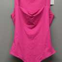 REORIA Butsmooth Womens Sexy Sleeveless Square Neck Double Lined Basic Bodysuit Tank Tops (Medium, Neon Rose Red)