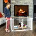 Regalo Safety 192" Double Door Super Wide Baby Gate & Play Yard, 8-Panel Adjustable Safety Gate for Doorways & Large Openings, Hardware Mounted Gate for Babies, Toddlers & Pets
