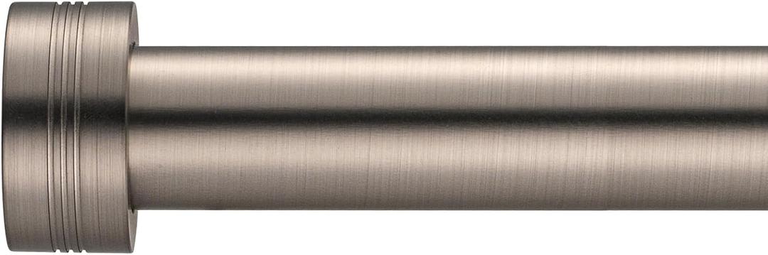 Satin Nickel Curtain Rods 18 to 45 inches,1 Inch Modern Metal Drapery Rods,Adjustable Heavy Duty Curtain Pole Suitable for Bedrooms and Living Rooms(18"-45"Satin Nickel)