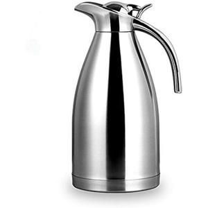 Bonnoces 68 Oz Stainless Steel Thermal Carafe - Double Walled Vacuum Insualted Thermos/Carafe with Lid - Coffee/Tea Carafe Heat & Cold Retention - 2 Liter