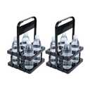 2PCS 4Cup Drink Carrier with Handle, Foldable Reusable Plastic Cup Holder for Delivery, Doordash, Car, Coffee, Beer, Restaurant Take Out Catering