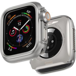 ULTIMAL Metal Case Compatible with Apple Watch Series 9/8/7 45mm with Back Cover,Military Grade Shockproof Protective Case, Rugged Cover for iWatch 45mm (Silver)