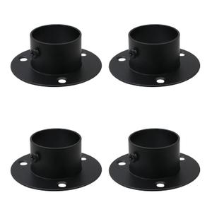 Wealrit 4 Pcs Round Post Bases Stainless Steel Flange Anchor Bases Heavy Duty Post Brackets for Fence Deck Railing Support(1.5", Black)