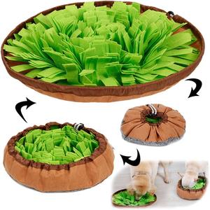 Pet Snuffle Mat for Dogs, Interactive Feed Game for Boredom, Encourages Natural Foraging Skills for Cats Dogs Bowl Travel Use, Dog Treat Dispenser Indoor Outdoor Stress Relief (green)