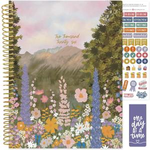 Bloom Daily Planners 2026 Planner (January To December) - 8.5 X 11 Weekly & Monthly Dated Agenda Organizer Book With Stickers & Tabs - Flexible Soft Cover - Wildflower Mountainside