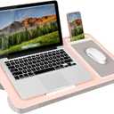 LAPGEAR Home Office Lap Desk with Device Ledge, Mouse Pad, and Phone Holder - Pink - Fits up to 15.6 Inch Laptops - Style No. 91584
