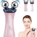 Microcurrent Facial Device, Face Massager Electric Face Lifting, Microcurrent Facial Device for Face and Neck, Best Present for Mother and Companion, Handheld Skin Care Face Toning Device(Pink)