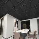 Art3d Drop Ceiling Tiles 24x24 in Black (12-Pack, 48 Sq.ft), Wainscoting Panels Glue Up 2x2, 12pcs 24"x24"