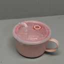 WHJY 30oz Ceramic Bowl with Lid and Handle for Soup and Instant Noodles Mug, Modern Simple Style, with Heat Preservation Handle - Pink