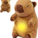 Breathing Stuffed Animal, Kapibala Breathing Plush, Four Gear Adjustment, Volume Control, Portable Plush Toy with Music Light, Perfect for Relieving Baby Quiet