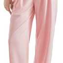 SUUKSESS Women Wide Leg Pants Elastic High Waisted Work Pants Flowy Palazzo Pants (X-Small, Pink)