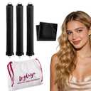 Heatless Curls Overnight Rods Heatless Hair Curler Hair Curlers To Sleep In Heatless Curls Blowout Rods Heatless Curling Rods With Luxury Cloth Bag Scarf For All Hair Types (black, 3Rods)