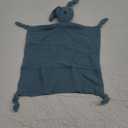 Organic Cotton Muslin Lovey Blanket, Organic Cotton Muslin Bunny Security Blanket Soft & Breathable Lovie Baby Gifts for Boys and Girls (Light Blue)