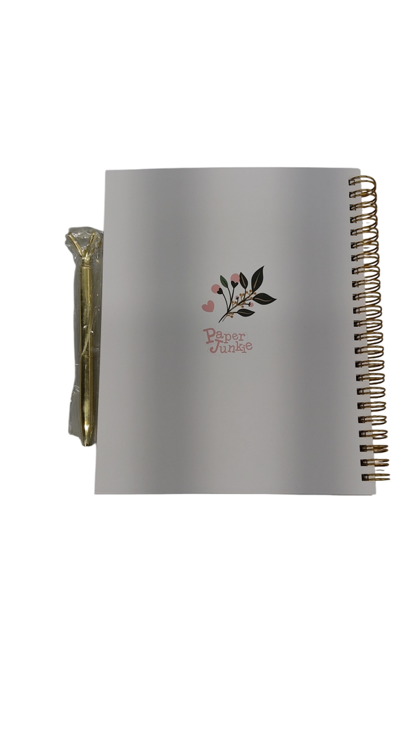 Paper Junkie Planner Book with Pen, Checklist, and Organizer For The Bride and Set With Gold and Jewel Pen- Best Gift for Bride-To-Be And Engaged Couples, Complete Bridal Planning Journal