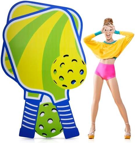 Amyhill 6 Feet Paddle Sport Cardboard Cutout Stand-up Dink Ball Themed Party Decoration Green Ball Backdrop Photo Prop Stand up for Sport Birthday Party Baby Shower Supplies