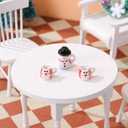 Zerodeko 3pcs Christmas Mini Tea Sets, Miniatures Dollhouse Ceramics Tea Cup Models Christmas Scene Ornaments Coffee Mug Decoration Miniature Dollhouse Accessories Set
