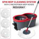 360 Spin Mop and Bucket Set Cleaning System,Mop and Bucket with Wringer Set for Home,Wet Dust Mop for Floor Cleaning with 4 Mop Heads