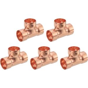 uxcell 1-inch x 1-inch x 1-inch Copper Reducing Tee Copper Pressure Pipe Fitting Connector for Plumbing Supply and Refrigeration 3pcs uxcell 1-inch x 1-inch x 1-inch Copper Reducing Tee Copper Pressure Pipe Fitting Connector for Plumbing Supply and Refrigeration 3pcs