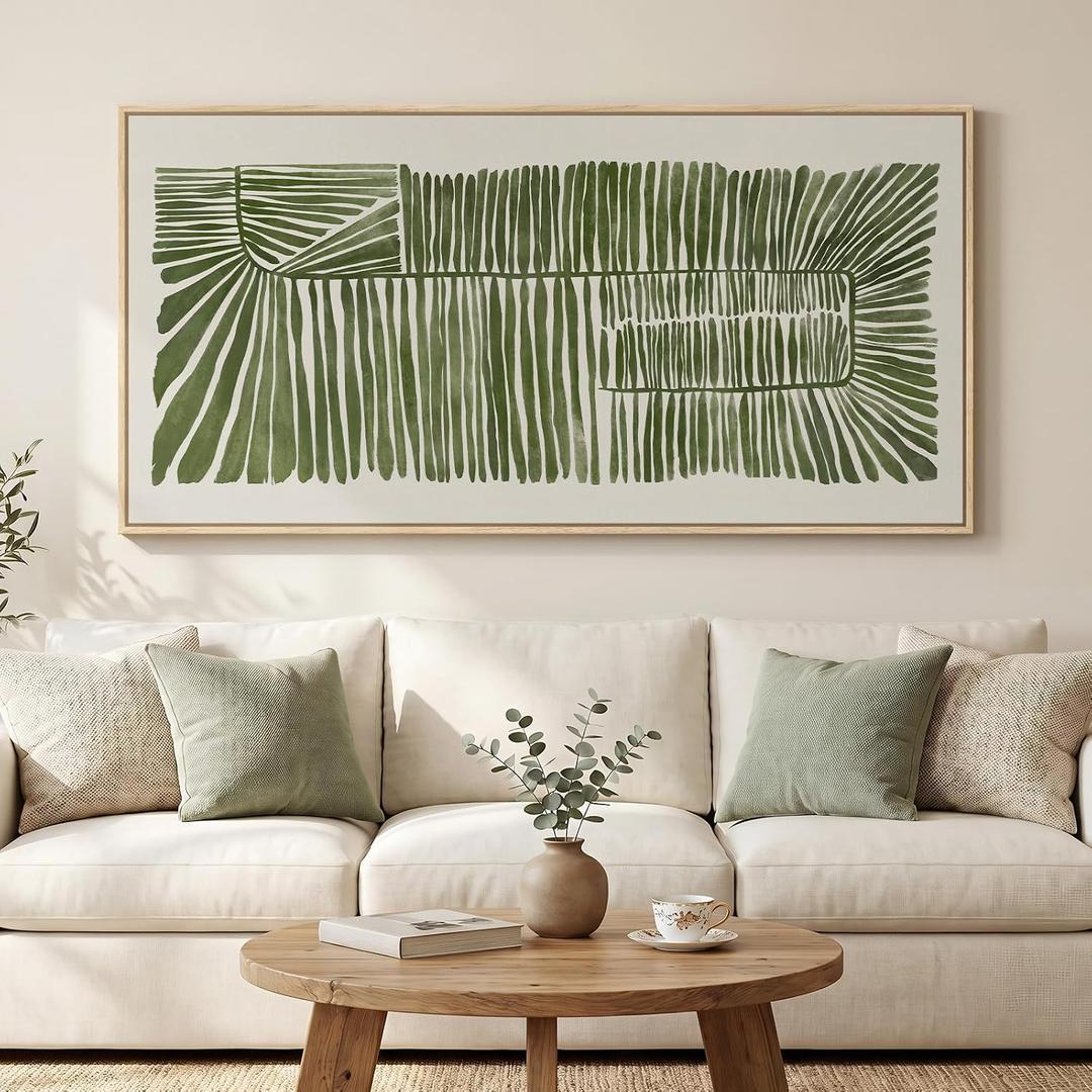 Large Framed Horizontal Green Abstract Botanical Canvas Wall Art, 60x30 In
Modern organic pictures, Minimalist artwork for walls, Wood frame, Canvas prints, Wall decor for living room, Bedroom, Dining
Visit the Cuspin Store