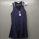 ATTRACO Tennis Dress Tennis Golf Dresses with Built in Shorts and Pockets Polo Collar Zipper Athletic Dresses (Large, Sapphire)