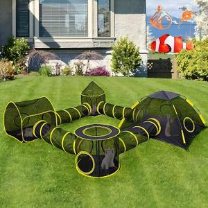 Outdoor Cat Enclosures for Indoor Cats, Outdoor Cat Tent with Tunnel for Multiple Cats, Cat Playpen for Pet Kitty Rabbits Ferrets Puppy and Other Small Animals, (Styles 9)
