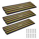 VEVOR Driveway Curb Ramp, 3 Pack 1 Channel Heavy Duty, 22046 Lbs/ 10 Ton Capacity Rubber Driveway Curb Bridge, 2.6" Rise Ramp for Driveway, Loading Dock, Garage, Sidewalk, Car