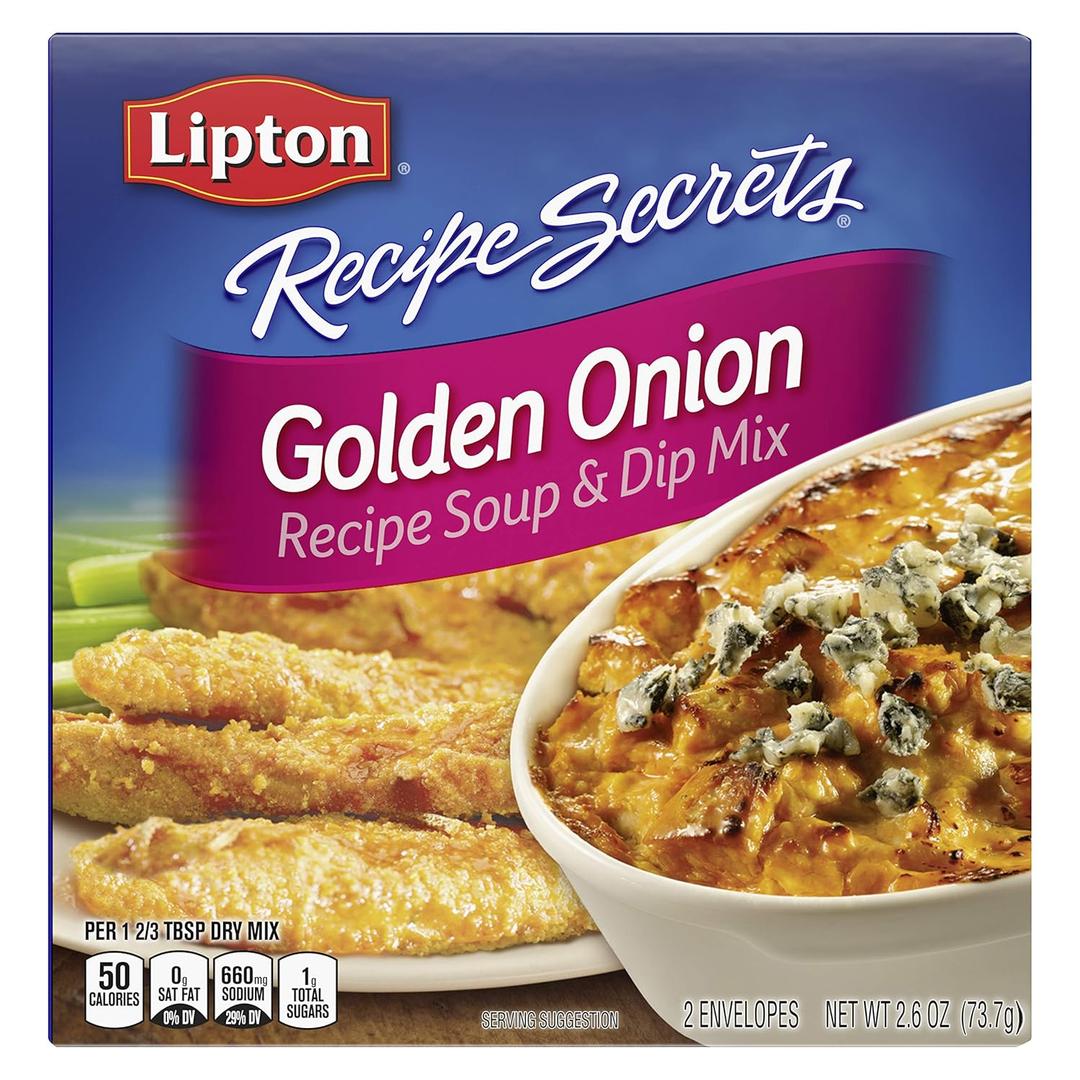 SOUP SECRETS Lipton Recipe Soup and Dip Mix For a Delicious Meal Golden Onion Great With Your Favorite Recipes, Dip or Soup Mix 2.6 oz, Pack of 12, Best By May 2024