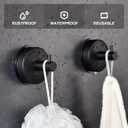 YOHOM Suction Cup Hooks Shower Towel Holder Stainless Steel Vacuum Bathroom Shower Hook Suction Towel Rack Kitchen Organizer for Bathrobe Loofah Matte Black 2Pcs