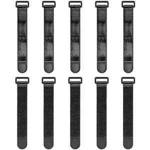Trilancer Elastic Cinch Straps with Anti-Slip Strips, 6’’ x 1’’ (10 Pack) Heavy Duty Multipurpose Hook and Loop Straps for Extension Cords, Cables, Ropes,Hoses, Bike,Pant Garters,Garage and Workshop