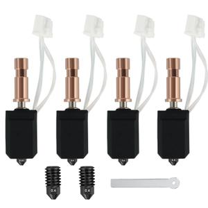 0.25/ 0.4/ 0.6/ 0.8 MM Ceramic Hotend for Anycubic Kobra S1 Combo - New Extruder Hotend Kit Heater Block 200K Heating Rod Thermistor with Extra 2 Hardened Steel Nozzle for Anycubic Kobra S1
