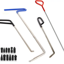 LadyRosian Paintless Dent Removal Rods Kit 18PCS with Rubber Replaceable Heads Tool for Car Body Hail Damage Dent Repair