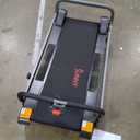 Sunny Health & Fitness Walking Pad Treadmill with Handle, Manual Compact Foldable Design Walking Running Non-Slip Surface Treadmill with Fixed Incline, LCD Monitor, Bluetooth Optional