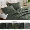 Bedsure 100% Cotton Quilt Set - Queen Size Bedspread, Lightweight Soft Bed Coverlet, PureWoven, 3-Piece Cozy Stitching Quilt Set with 2 Pillow Shams in Geometric Pattern, 90x96, Olive Green