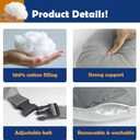 SOUNDANCE Gaming Pillow Reading Pillow for Lap, Arm Support Elbow Rest for Bed Sofa, Ergonomic U-Shaped Design with Equipment Support, Reduces Arm Fatigue During Gaming, Reading, Working, Crocheting