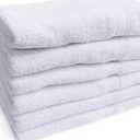Towels N More 6 Pack White Bath Towels 24x48 Inch Poolside Towels, Cotton Towel Set for Bathroom, Hotel, Gym, Pool, Spa, Soft Extra Absorbent Quick Dry