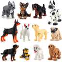 12PCS 3D Printed Dog Figurines, 3D Printed Animal Detailed Realistic Articulated Puppy Dogs Animals Toy for Kids Toddlers Fidget Toy Dog Cake Topper Party Favors Christmas Birthday Gift