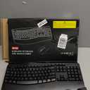 Wireless Keyboard and Mouse Combo, 2.4G Full Size Wave Keys Ergonomic Keyboard with Wrist Rest and 3Level DPI Adjustable Wireless Ergonomic Mouse for Windows, Mac OS Desktop/Laptop/PC(Black)