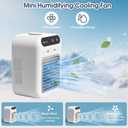 Mini Air Conditioners, 25W Rechargeable Portable AC Unit, Personal Cooling Fan with 2 Speeds & 2 Cool Air Spray, Small Room Air Conditioners for Bedroom, Office, Outdoor