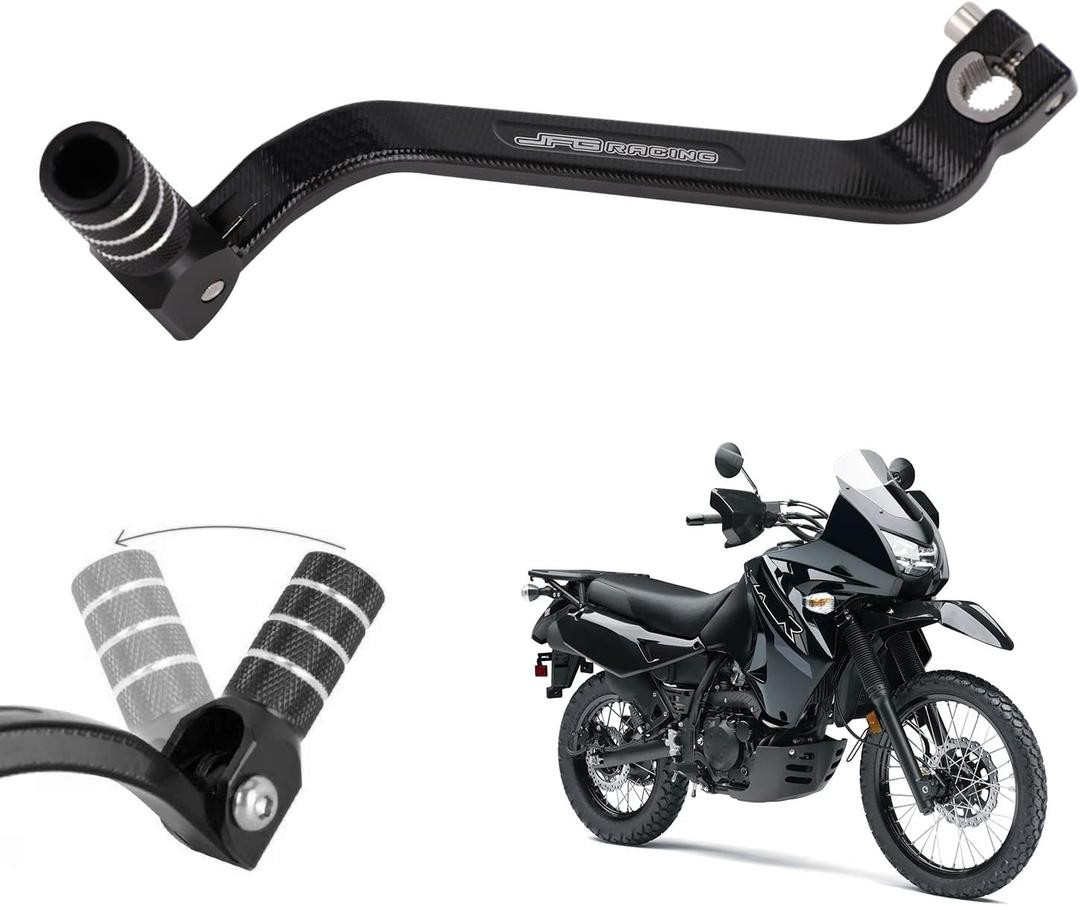 Racing Motorcycle Gear Shifter Lever Extended 10mm Folding Tip CNC for KLR 650 KLR650 1987-2018 Black