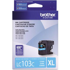 Brother LC-103C DCP-J132 J152 J171 J4110 J552 J752 MFC-J245 J285 J4310 J4410 J450 J4510 J870 J875 Ink Cartridge (Cyan) in Retail Packaging