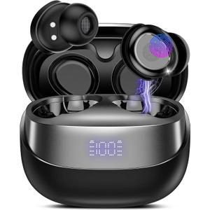 Sleep Earbuds Bluetooth 5.4 in Ear Light-Weight Headphones, Mini Sleep Headphones Small Design for Side Sleepers, 47H Playtime with Charging Case, Clear Calls Earphones, Inkiness