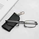 REAVEE 3 Pack Folding Reading Glasses with Keychain Compact Bags Women Men Blue Light Blocking Spring Hinge Portable Pocket Readers,Black Grey and Blue 0.0