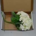 GREENTIME Tiny Artificial 7 Heads Hydrangea Bouquet Faux 13 Inches Mini Silk Hydrangea Flowers for Wedding Home Table Centerpiece Party Decoration (White)
