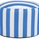 icon Milano Bean Bag Pouffe, Kyoto Stripe Blue, Woven Fabric, Large Pouffe Footstool with Filling Included, Footrest, Bedroom, Living Room, Living Room Furniture
