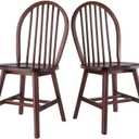 Winsome Windsor 2-Piece Chair Set, Solid Wood, Walnut Finish