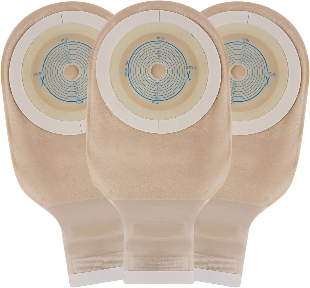 20 PCS Colostomy Bags Rainlotus One Piece Ostomy Bag,Ostomy Drainable Pouch for Ileostomy Stoma Care, Cut to Fit.