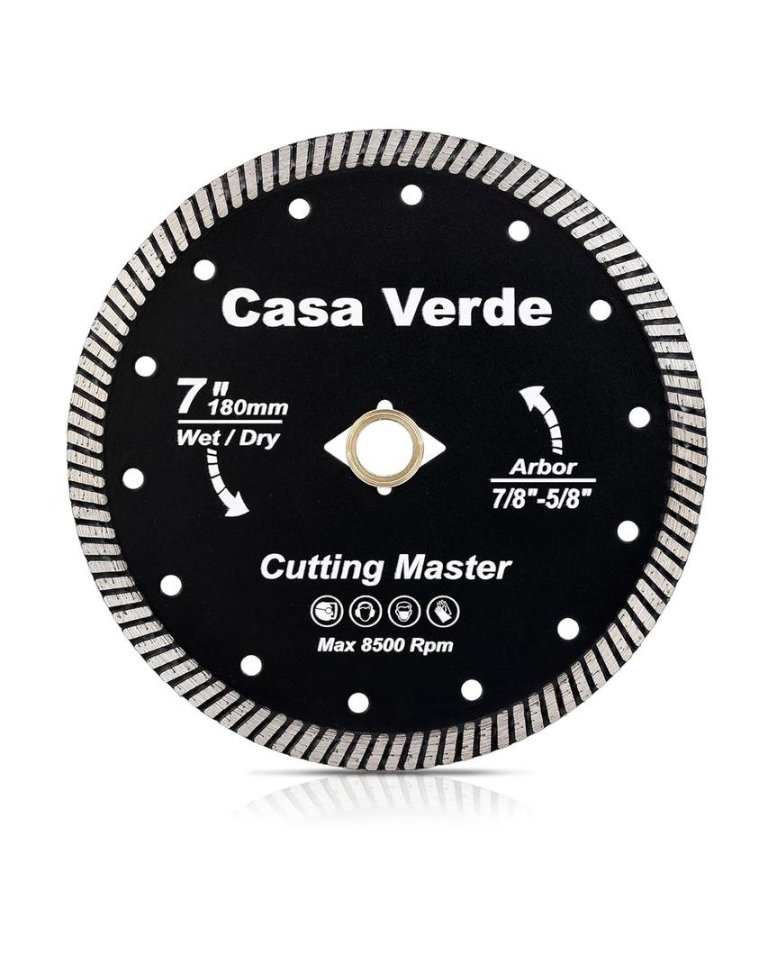 Casaverde 7" Diamond Turbo Blade Granite Blade Dry Cutting for Granite Quartz Quartzite
